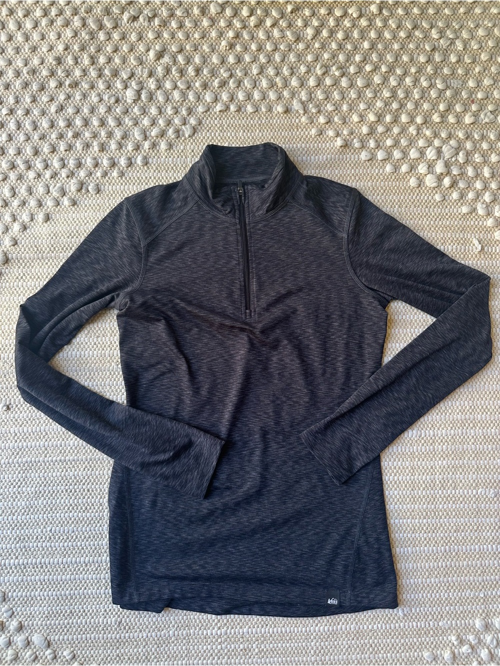 REI Co-Op Quarter Zip Heathered Black Size Small Womens